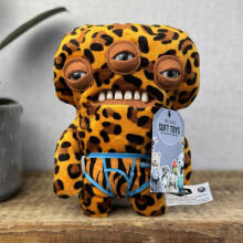Fuggler Annoyed Alien (Leopard) 23cm - Exclusive Underoo Mcgoo by ZURU juokingas bjaurus monstras, pliušinis kolekcinis žaislas – ginger, vaikiškas minkštas žaislas