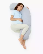 La Bebe ™ minkštos pagalvėlės Art. 60608156 Nordic Bloom. medvilnės slaugos nėščios nėščios pasagos pagalvė su užvalkalu [2 užvalkalai], 180 cm