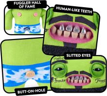 „Fuggler Fugg Stars“ 23 cm pliušinis žaislas („Rhymer Mcslimer“) iš „ZURU“ – juokingas bjaurus monstras, minkštas žaislas su žmogaus formos dantimis, kolekcinis pliušinis žaislas vaikams, paa