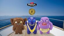 „Fuggler Gold Fuggs“ 22 cm pliušinis žaislas (Grumpy Grumps - akys), kurį pagamino ZURU - juokingas bjaurus monstras, minkštas žaislas su žmogaus formos dantimis