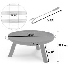 Sodo židinys su griliu 60 cm Berdsen BD-881