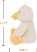 Apricot Lamb - Pliušinis žaislas „Aksominė antis“ 23 cm - Pliušinis žaislas vaikams ir kūdikiams - Pūkuotas pliušinis žaislas žaidimams, dovanai ir glamonėms - balta antis