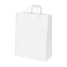 Basic White Paper Bag Art.P21761 Rudas krepšys su susuktomis rankenomis 32 x 12 x 41 cm