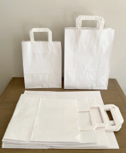 Basic White Paper Bag Art.P50902 Rudas krepšys su susuktomis rankenomis 32 x 16 x 27 cm