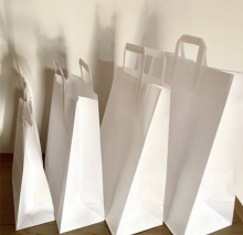 Basic White Paper Bag Art.P50902 Rudas krepšys su susuktomis rankenomis 32 x 16 x 27 cm