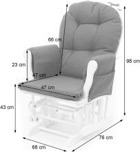 Mendler Relaxing Rocking Chair Art.HWC-C76 Light Grey supamoji kėdė