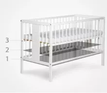 La Bebe™ Kids Wood Cot Sosna Art.279425 Natural  Детская деревянная кроватка с ящиком120x60см
