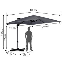 Sulankstomas sodo skėtis 8 segmentai 420 cm su uždanga Plonos PL-883