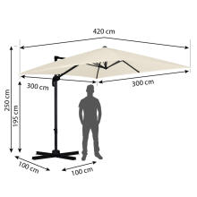 Folding Garden Parasol 8 Segments 420 cm with Cover Plonos PL-883