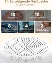 Baby Basic Noise Accessories Baby Sound Machine Art.279966 White Portable sound machine with cord and sound effects