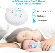 Baby Basic Noise Accessories Baby Sound Machine Art.279969 White Portable sound machine with cord and sound effects