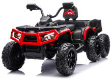 Akumuliatorinis keturratis ATV 6 ratai su priekaba JC606 24V 4x4 raudonas