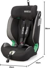 Sparco Kids  I-Size 76-150cm Art.SK5000i Grey vaikiška automobilinė kėdutė (9-36 kg)