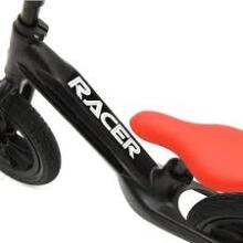 Aga Design Qplay Racer Art.281263 Black  Juodas vaikiškas bėgimo takelis su metaliniu rėmu ir pripučiamais ratais