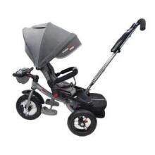 Bebe Basic Schumacher Kid  Air Trike Art.281267  Grey vaikiškas triratukas su rankena, stogu ir pripučiamais ratais
