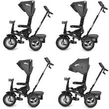 Bebe Basic Schumacher Kid  Air Trike Art.281267  Grey vaikiškas triratukas su rankena, stogu ir pripučiamais ratais