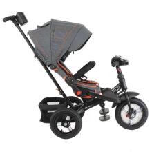 Bebe Basic Schumacher Kid  Air Trike Art.281267  Grey vaikiškas triratukas su rankena, stogu ir pripučiamais ratais