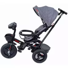 Bebe Basic Schumacher Kid  Air Trike Art.281267 Beige vaikiškas triratukas su rankena, stogu ir pripučiamais ratais