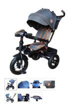 Bebe Basic Schumacher Kid  Air Trike Art.281267 Beige vaikiškas triratukas su rankena, stogu ir pripučiamais ratais