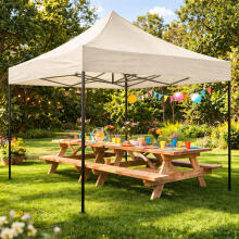 Automatinis išsiskleidžiantis sodo renginių paviljonas, palapinė, 3x3 m, smėlio spalvos, MultiGarden
