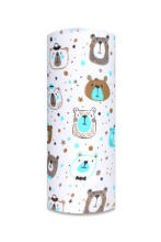 Diaper - 28708 - TETRA PRINT - EGA - USZATEK - BROWN / TURKUS - size 70x80 cm