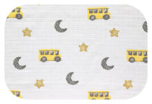 Diaper - 14275 - TETRA PRINT - EGA - BUS - YELLOW  - size 70x80 cm