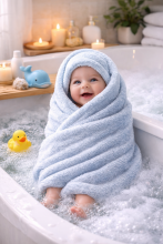 Bebe Basic Cotton Baby Towel  Art.285902 Light Blue Medvilninis rankšluostis 50x70cm (100% medvilnė)