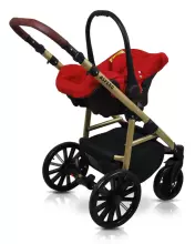 Babylux Aspero Art.286109 Grey Flex Black Universal 3-in-1 stroller