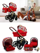 Babylux Aspero Art.286109 Grey Flex Black Universal 3-in-1 stroller