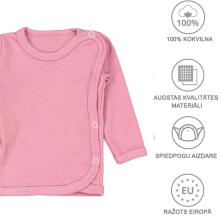 La Bebe™ Long-Sleeved Wrap Shirt for Newborn (1 pc), Art.024638, Size 56, 100% Cotton