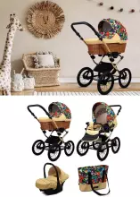 Babylux Classic Art.286132 Jungle Flowers vežimėlis 3 viename