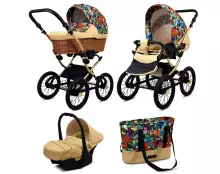 Babylux Classic Art.286133 Green Daisy vežimėlis 3 viename