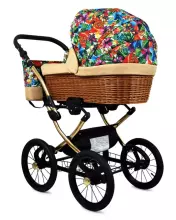 Babylux Classic Art.286135 Maroon Flowers  vežimėlis 3 viename