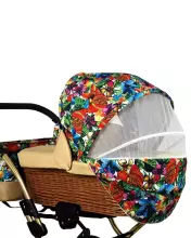 Babylux Classic Art.286135 Maroon Flowers  vežimėlis 3 viename