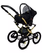 Babylux Margaret Gold Art.286151 Black Dots  Dots vežimėlis 3 viename