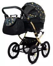 Babylux Margaret Gold Art.286155 Grey Flex Dots vežimėlis 3 viename