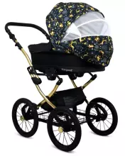 Babylux Margaret Gold Art.286155 Grey Flex Dots vežimėlis 3 viename