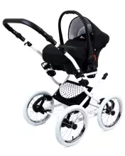 Babylux Margaret White Art.286162 Black Dots  vežimėlis 3 viename