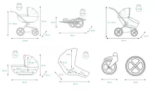 Babylux Gold Lux Art.286214 Silver Universal 3-in-1 stroller