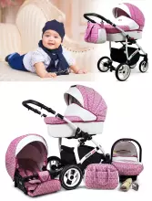 Babylux White Lux  Art.286336 Sweet Pink Universal 3-in-1 stroller