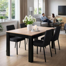 Stačiakampis stalas virtuvei valgomojoje 4 asmenims 120x80 cm ąžuolo sonoma ModernHome