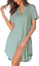 Italian Fashion Nightdress Art.286684 Light Green  Maternity/Nursing Nightgown