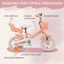 Glerc Kids Bike Wheels Collas 12'  Art.287138 Peach Vaikų dviratis su dviračiu