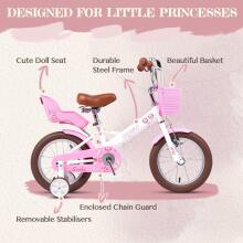 Glerc Kids Bike Wheels Collas 14'  Art.287152 White  Vaikų dviratis su dviračiu