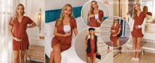 Italian Fashion Night Dress Art.287195 Grey Star Maternity/Nursing Nightgown
