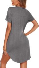 Italian Fashion Night Dress Art.287195 Grey Star Maternity/Nursing Nightgown