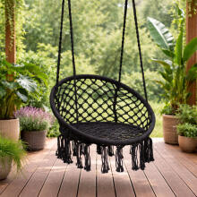 Boho pakabinamas kėdė sodo supynė, Juoda, MultiGarden
