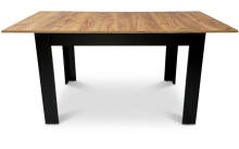 Išskleidžiamas stačiakampis stalas 120-160x80 cm virtuvei, valgomajam 4-6 asmenims, ąžuolo spalvos