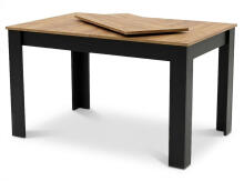 Išskleidžiamas stačiakampis stalas 120-160x80 cm virtuvei, valgomajam 4-6 asmenims, ąžuolo spalvos