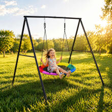 Vaikų sodo supynės gulbės lizdas 100 cm plieninė konstrukcija ECOTOYS